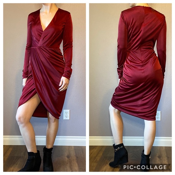 cranberry wrap dress